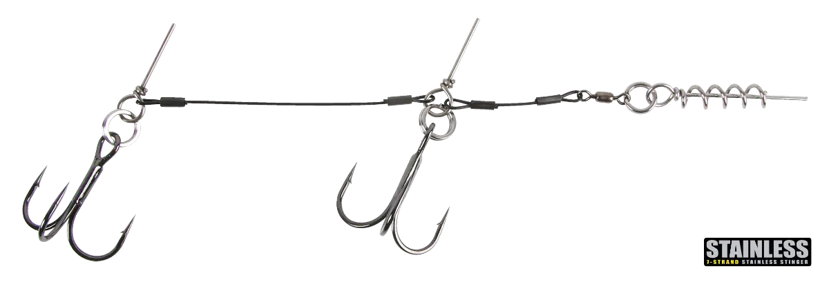 CWC Pro Stinger - Stainless Steel - 100lb Original tandem, 2/0 Catch With Care