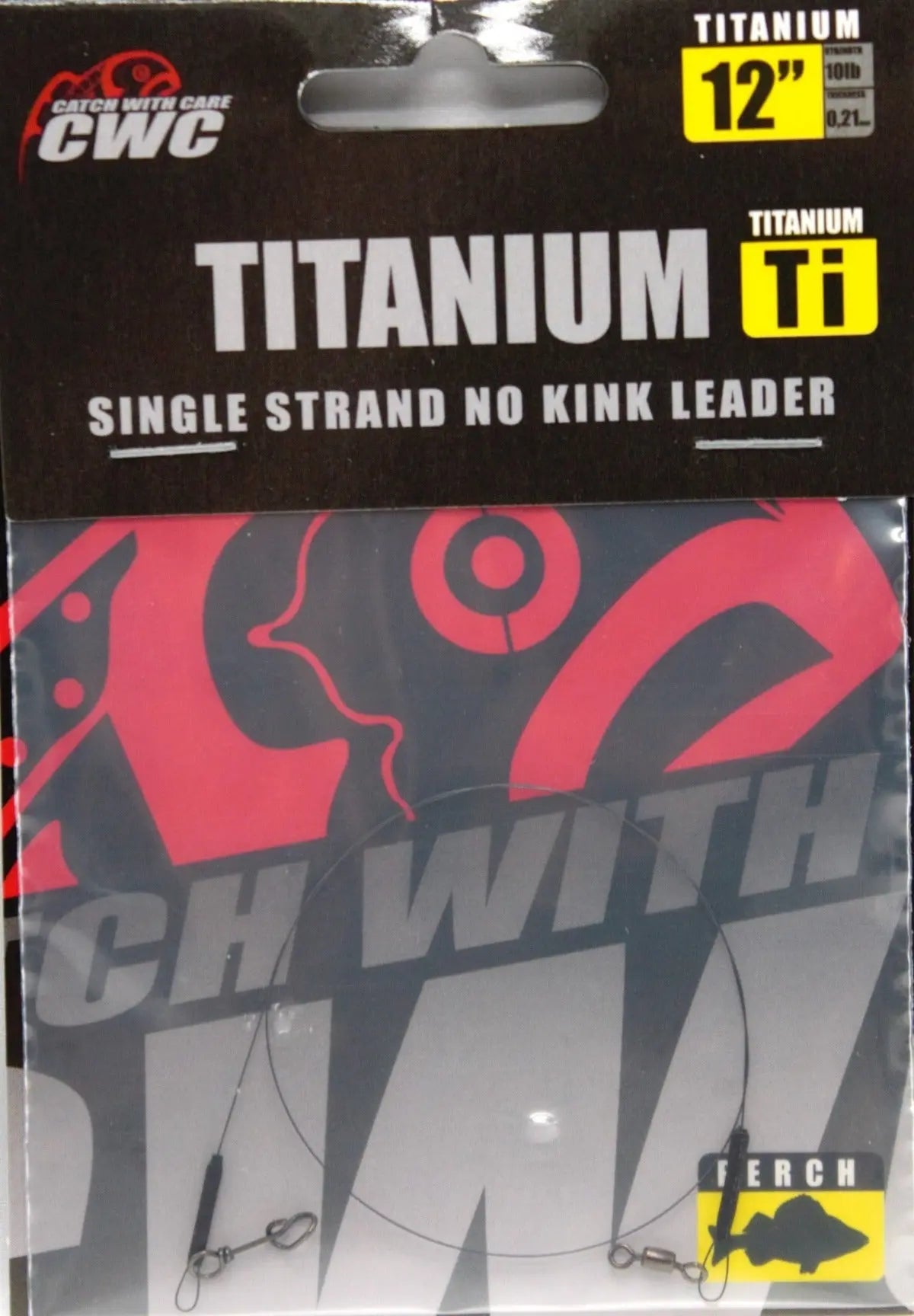 CWC Titanium Wire leader, 7-strand 12'' 10lb -Fasttach Catch With Care