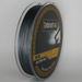 Spool of Barbarian Braid fishing line with branding on a gray background