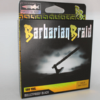 Barbarian Braid fishing line packaging with brand logo and product details.