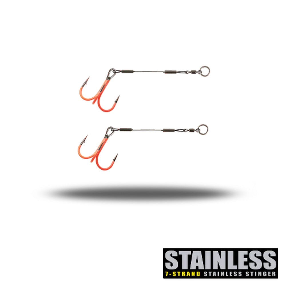 CWC pro uv orange stinger stainless steel 40lb nano single 2 2 pack rig detail