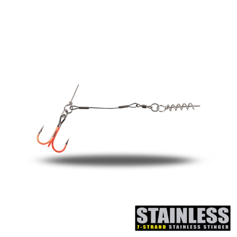 CWC pro uv orange stinger stainless steel 40lb tournament single 1 rig detail