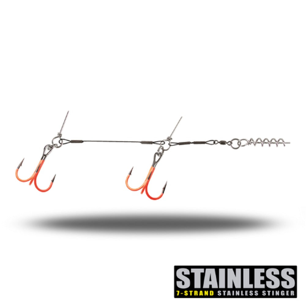 CWC pro uv orange stinger stainless steel 60lb junior tandem 1 rig