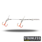 CWC pro uv orange stinger stainless steel 60lb junior tandem 1 rig