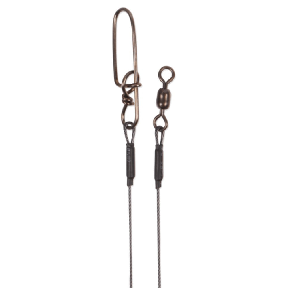 CWC seven-strand titanium wire leader, 18 inch 50 lb with Stay-Lok clip