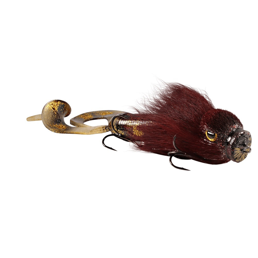 Strike Pro Miuras Mouse Mini musky lure in Spotted Bullhead colour