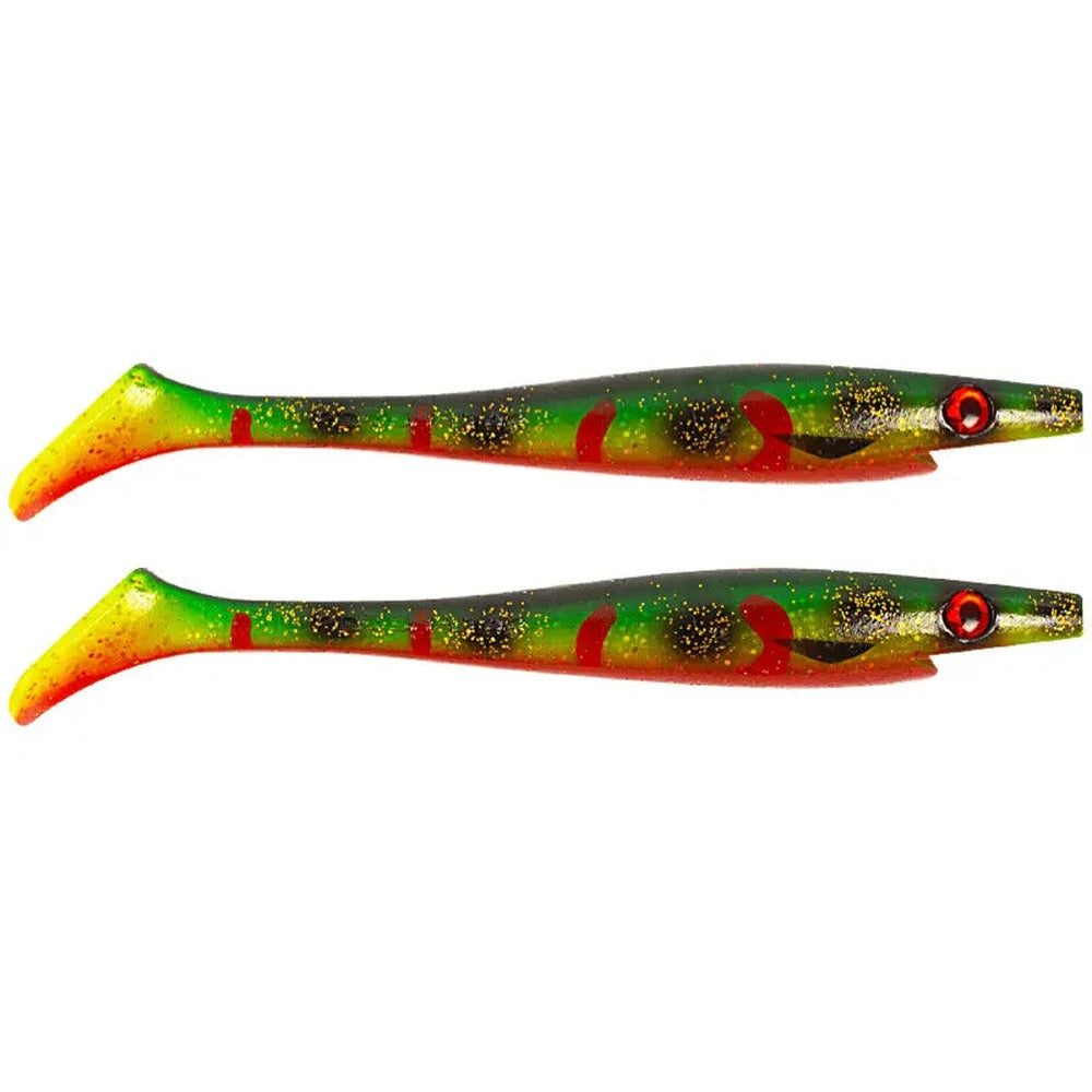 Strike Pro Pig Shad Jr. 20cm two-pack in Psycho Spotted Bullhead