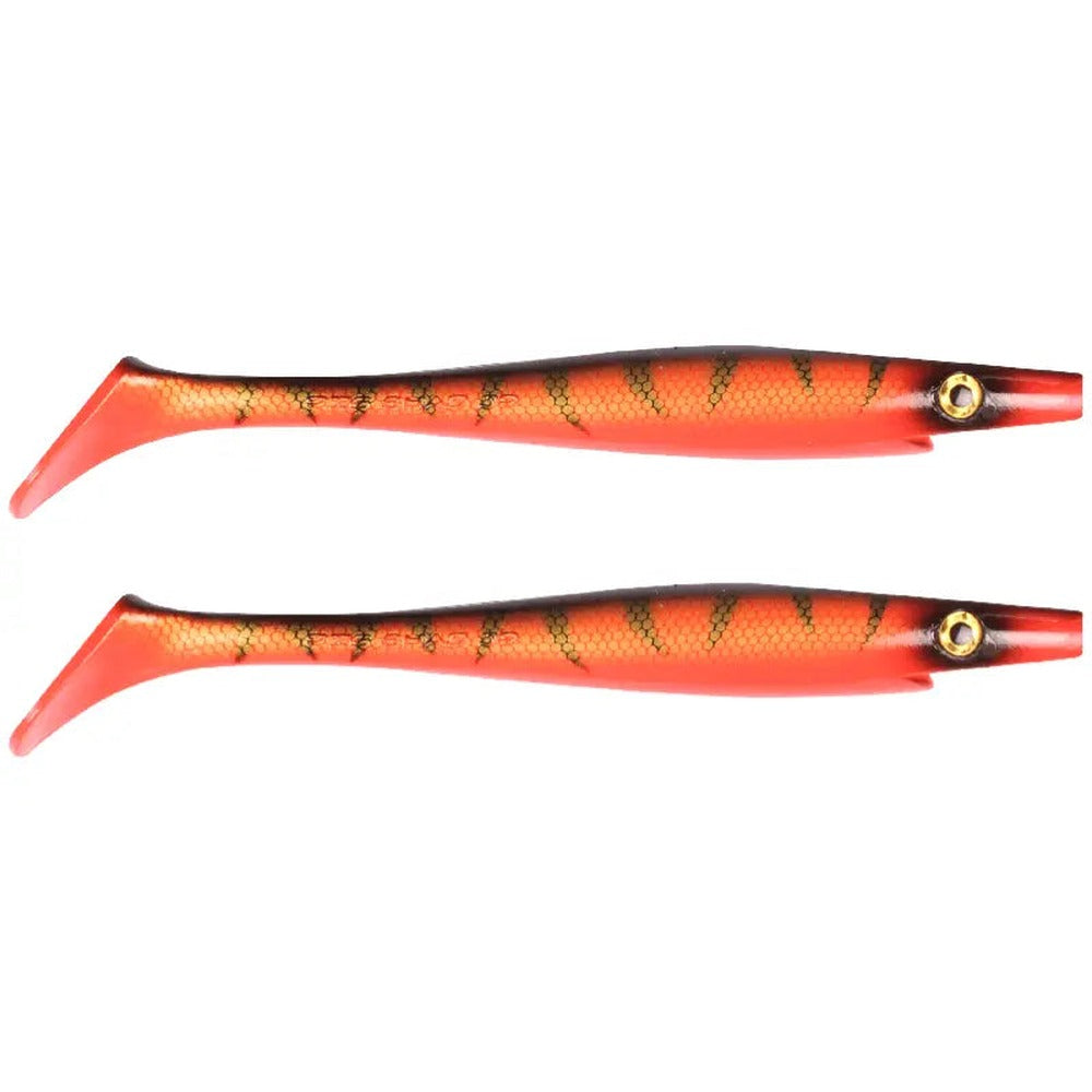 Strike Pro Pig Shad Jr. 20cm two-pack in Red Tiger