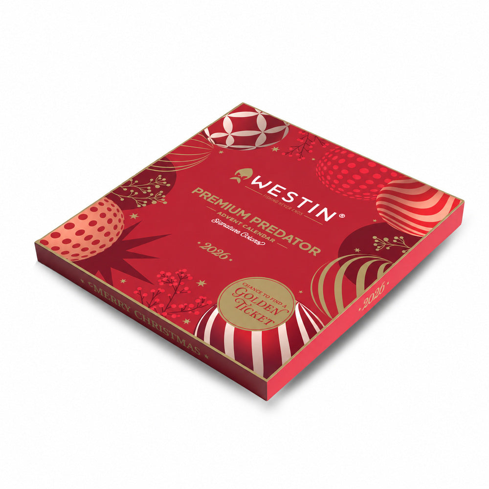 Westin Premium Predator Advent Calendar 2026 - fishing lure gift box on white background