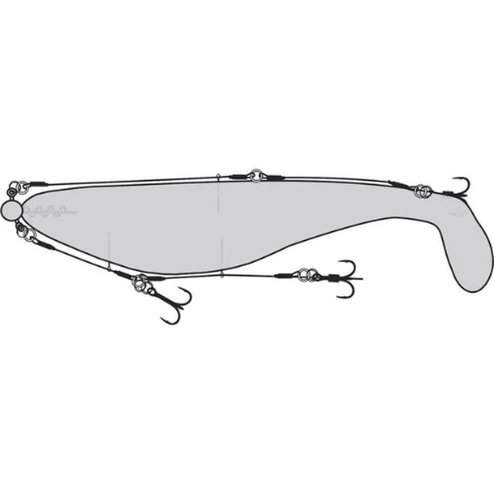 Westin Release Stinger Top Softlure attached to a soft plastic lure