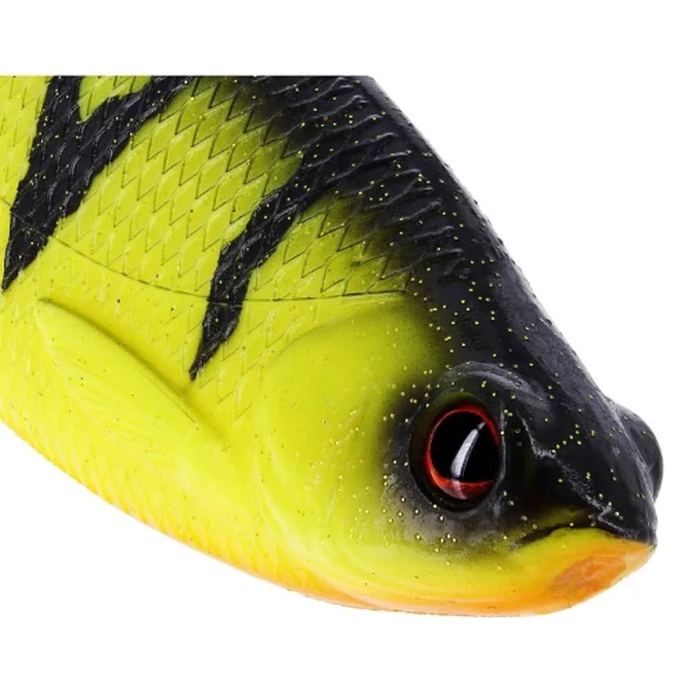 Westin Ricky the Roach Shadtail Firetiger head and scale detail
