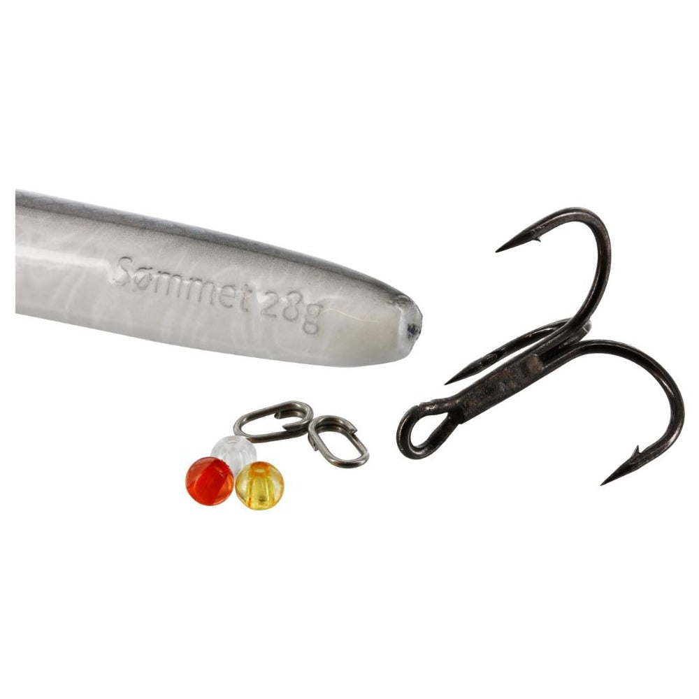 Westin Sømmet inline lure rigging detail with hook, split rings and beads