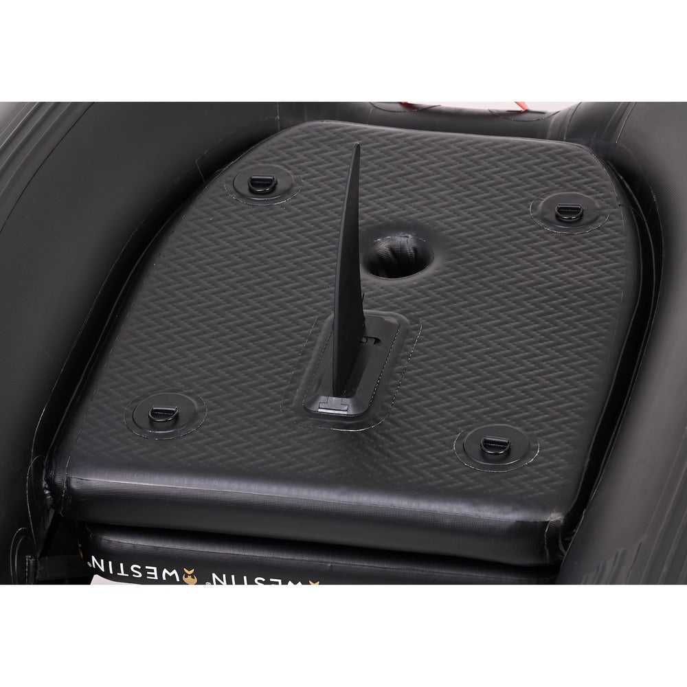 Westin W6 Belly Boat floor with accessory mount installed