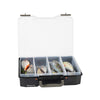 Westin W6 Lure Vault open with removable inserts organizing crankbaits
