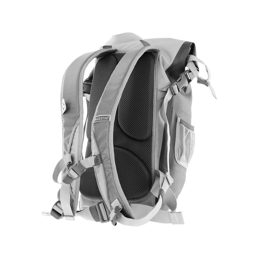 Westin W6 Roll-Top Backpack padded shoulder straps and ergonomic back support
