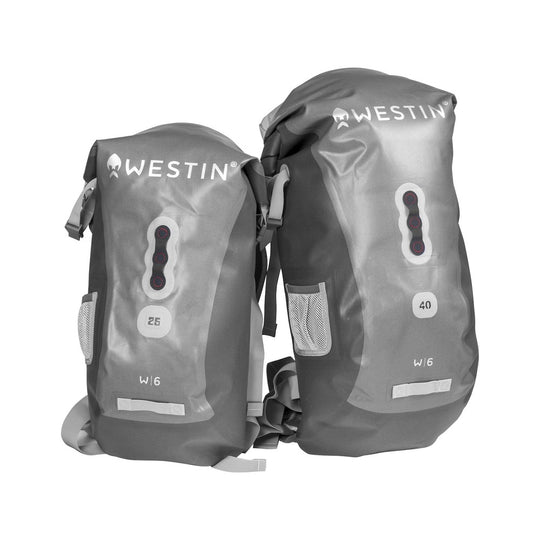 Westin W6 Roll-Top Backpack in Silver and Grey, 25 L and 40 L sizes