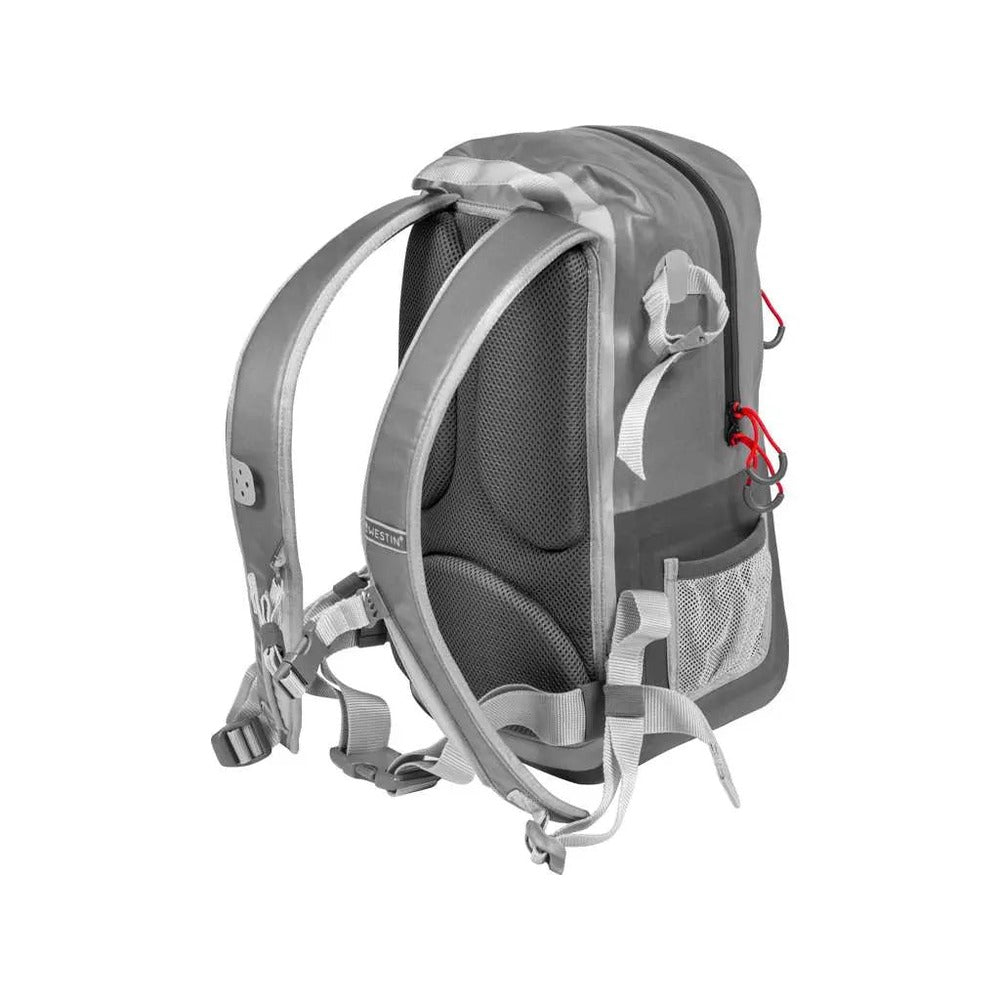 Westin W6 Wading Backpack in Silver and Grey back view