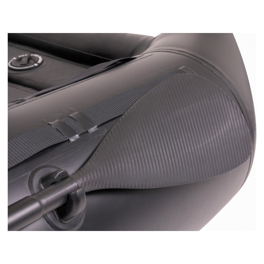 Westin W8 Belly Boat oar holder and reinforced pontoon detail