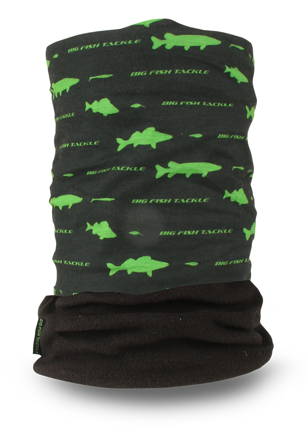 BFT Polar Gaiter with Fleece with pictures of green fish silhouettes 
