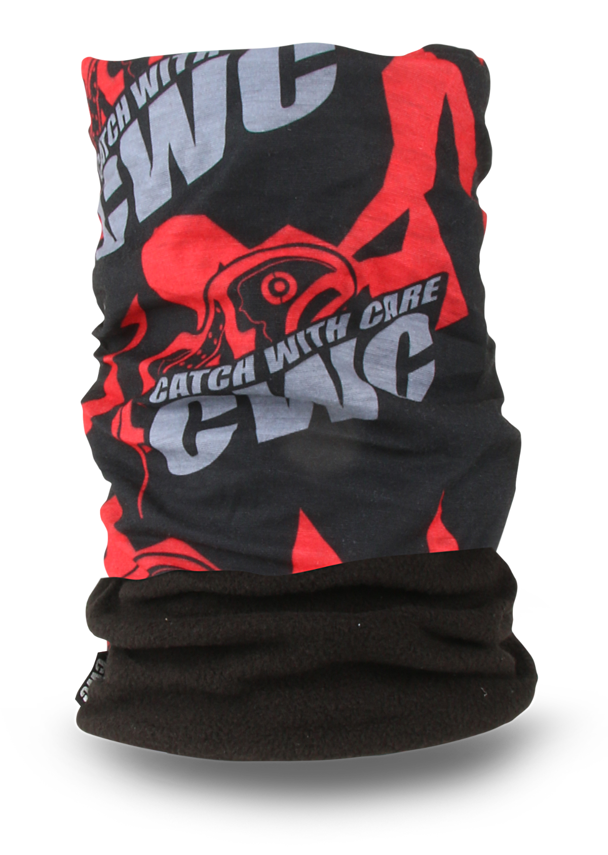 CWC Polar Gaiter With Fleece red and black with catch with care logo