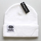 White wool Damn you Wolfcreek Lures logo beanie